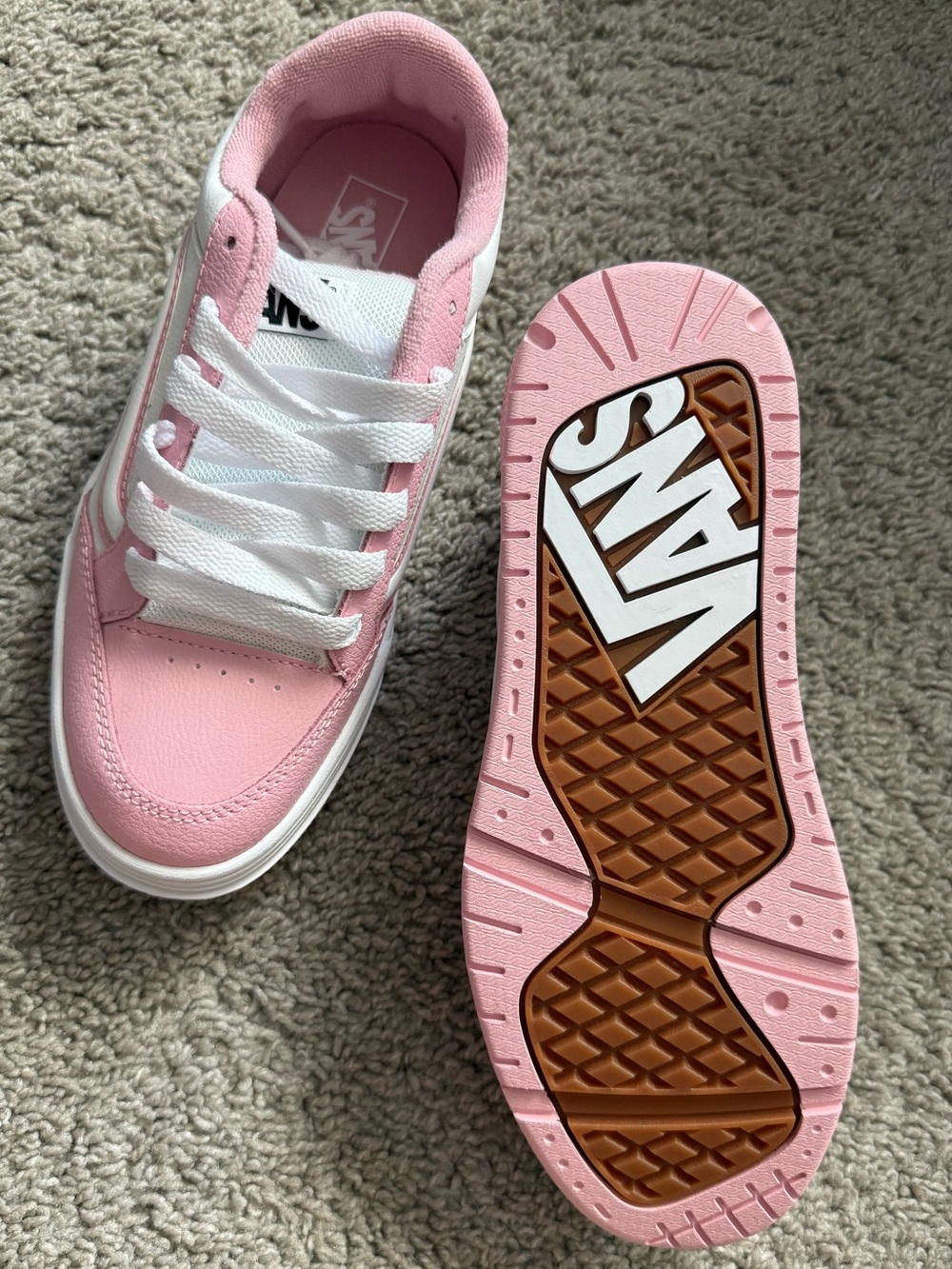 Hylane Vans Pink and White Low-Top Skate Sneakers - Picture 6 of 12